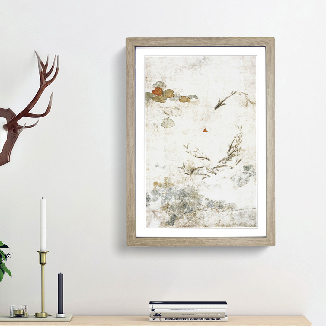 Swimming Fish in a Pond by Yun Shouping - Framed Print
