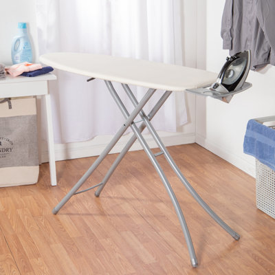 Seymour Home Products Adjustable Height Wide Top Ironing Board with Iron Rest Khaki