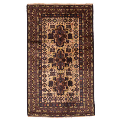 Tapis beige Teimani 3 pi 8 po x 6 pi 3 po