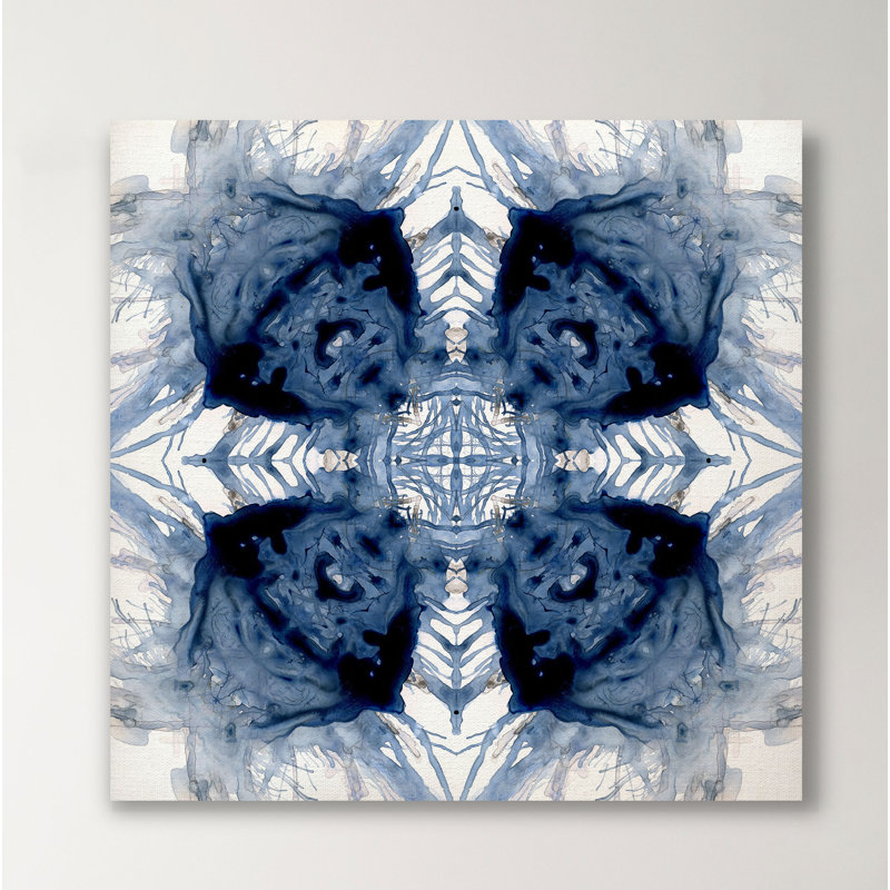 «Indigo Kaleidoscope IV», impression sur toile tendue, H 10 po x l 10 po x P 1,5 po