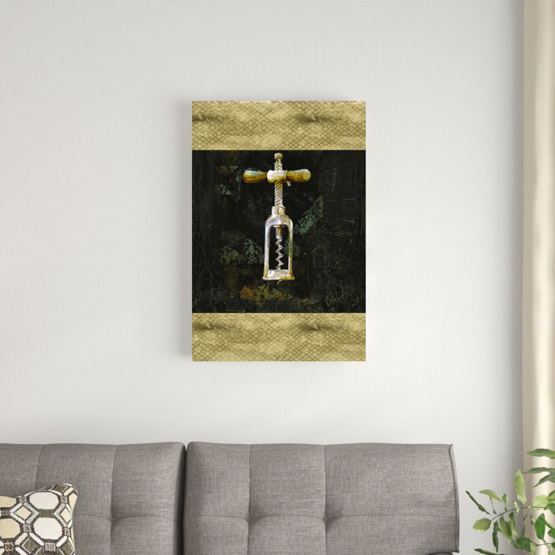 Tire-bouchon I - peinture sur toile tendue, H 30 po x l 20 po