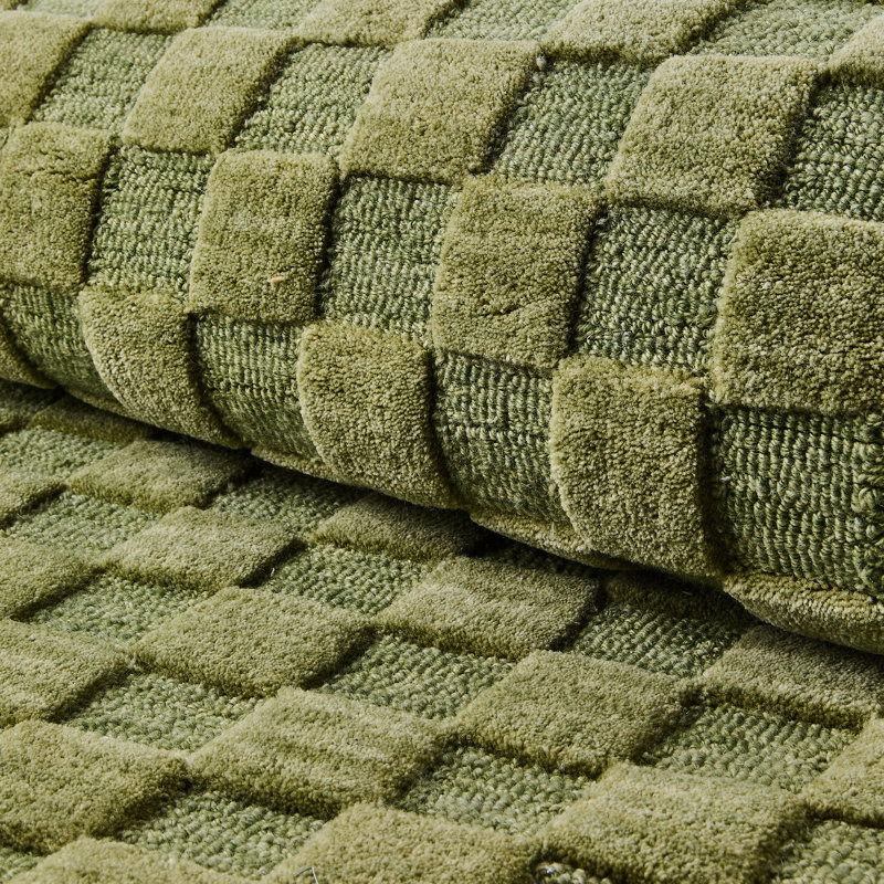 Moss Checkerboard Rug, Rectangle 8' x 10'