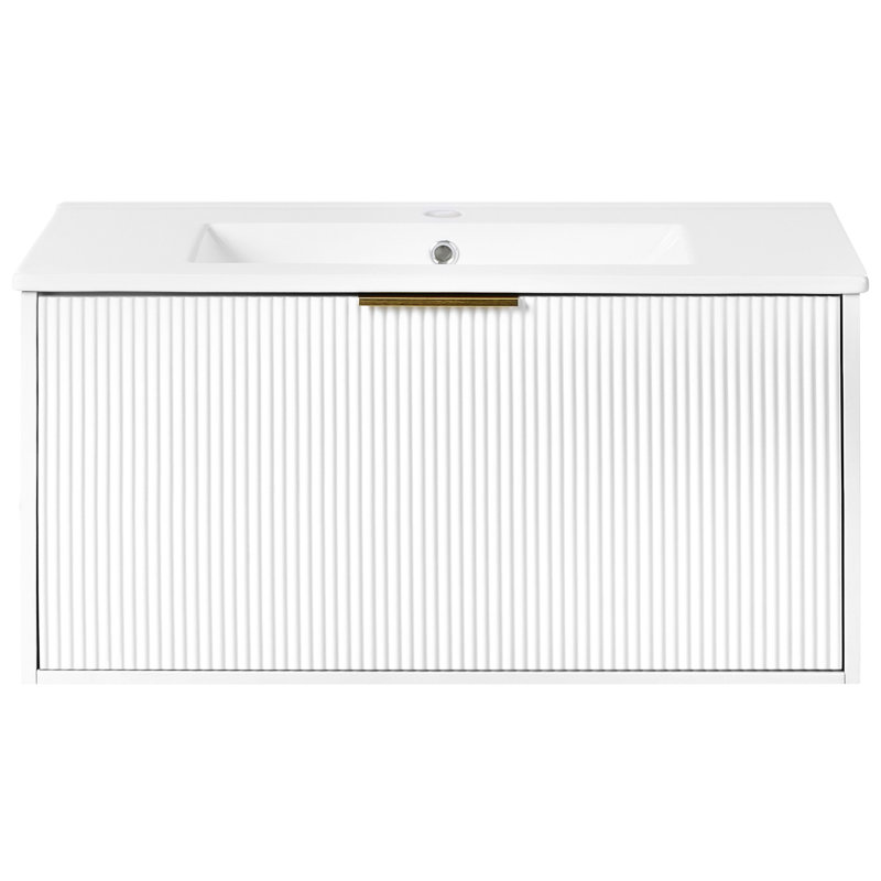 Rutilia 80.00mm Single Bathroom Vanity with Basin, Gold