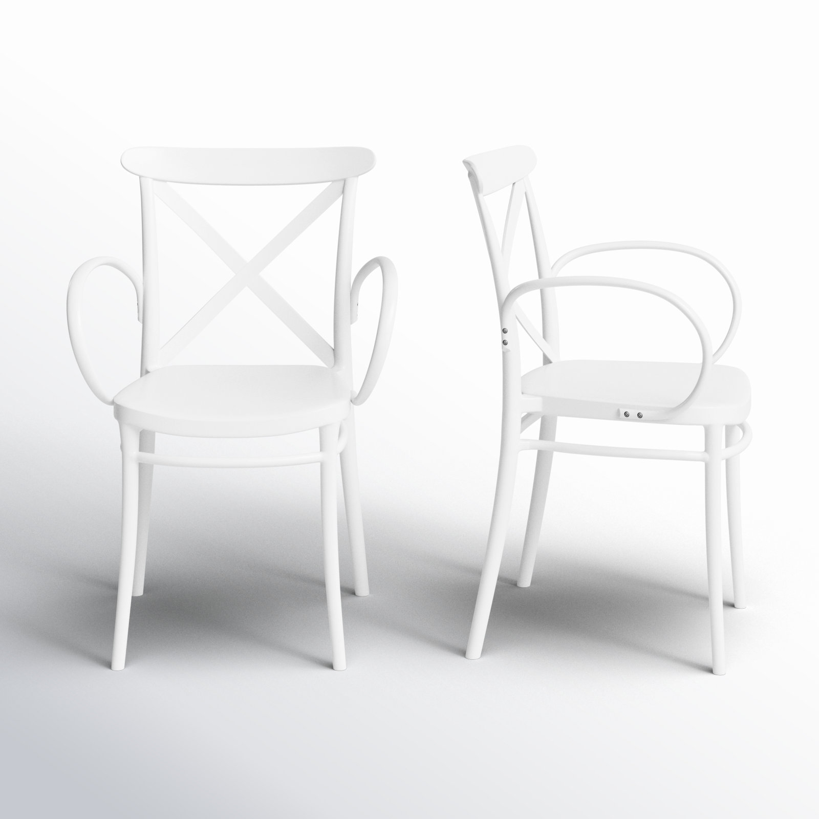 Kenne Anco Stacking Patio Dining Armchair, White