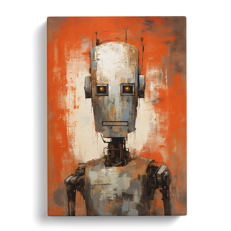 Robot Gestural Art No.2 - Wrapped Canvas, 60cm H x 40cm W x 3cm D