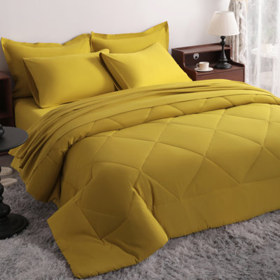 5 Pieces Brushed Microfiber Bed In A Bag Bedding Set,  Soft Bedding Set