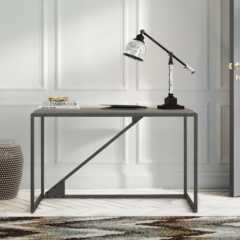 Bureau d'écriture Ovia, H 30 po x l 49,1 po x P 25,1 po, Hickory gris foncé