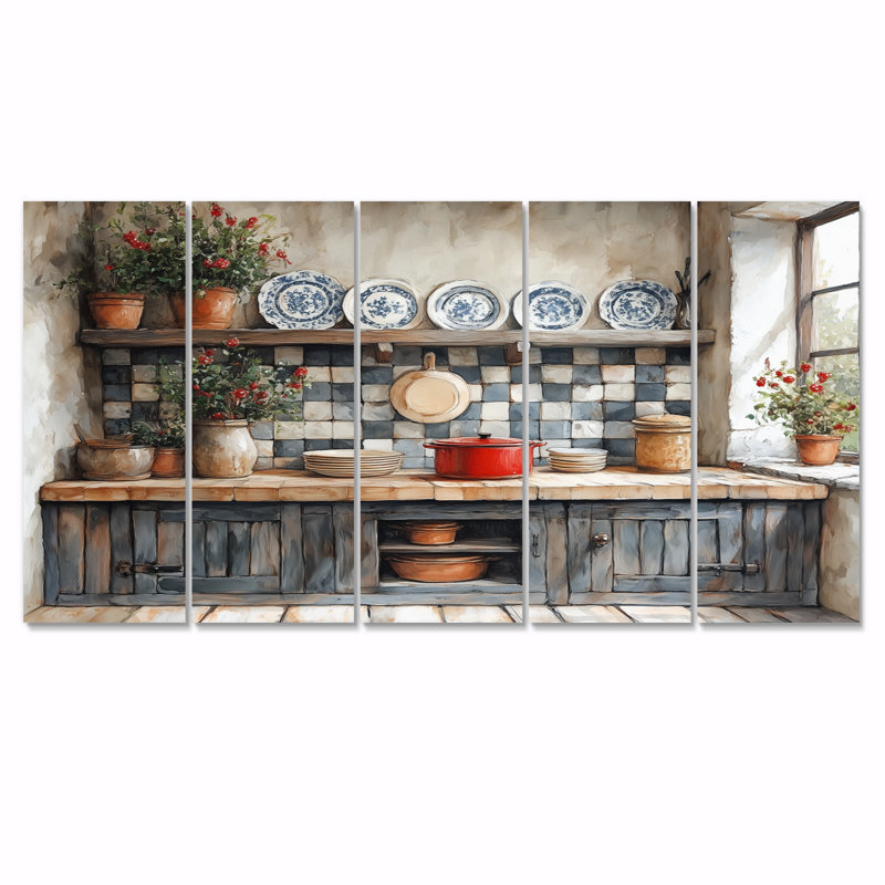Gray Country Kitchen Rustic Charm I - Ensemble de décoration murale de cuisine, H 32 po x l 80 po