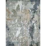 Rectangle Cosmo Abstract Hand-Knotted WoolBamboo Slat/Seagrass Area Rug in Multicolor