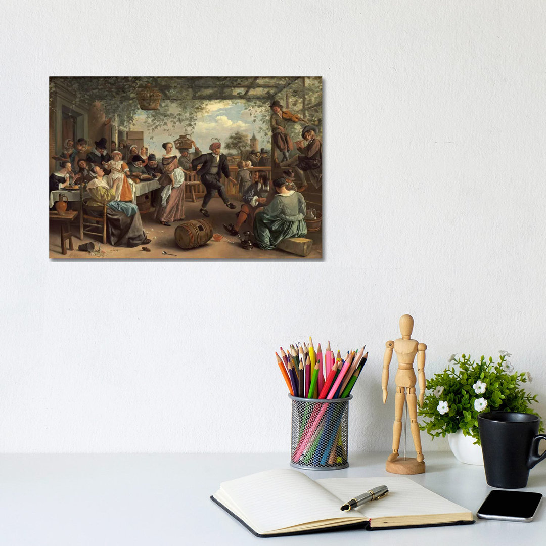 The Dancing Couple by Jan Steen - Wrapped Canvas Painting