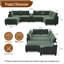 Canapé modulaire en forme de U de 121,2 po avec repose-pieds mobile, canapé-lit convertible en chenille avec rangement caché et ports USB, porte-gobelets et haut-parleur Bluetooth pour salon, appartement, vert-131070054-131070052