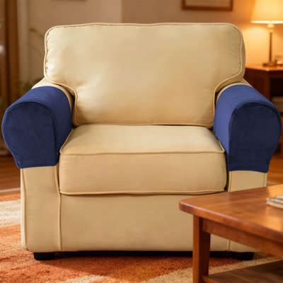 Polyester mitten Elastic Sofa Armrest Covers Thickened Stain-counteractive Fabric Protective Covers For Home Furnishings Uncomplicated Solid Color Sofa Armrest Covers 2pcs
