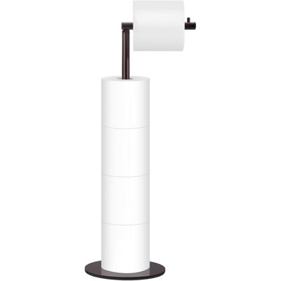 Toilet Paper Holder Stand, Free Standing Toilet Paper Roll Holder For 4 Spare Rolls, Modern Bathroom Toilet Paper Stand With Reserve, Oil Rubbed Bronze