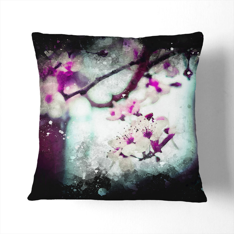 Pink Cherry Blossom Flowers Vol.10 Scatter Cushion, 55cm H x 55cm W x 20cm D
