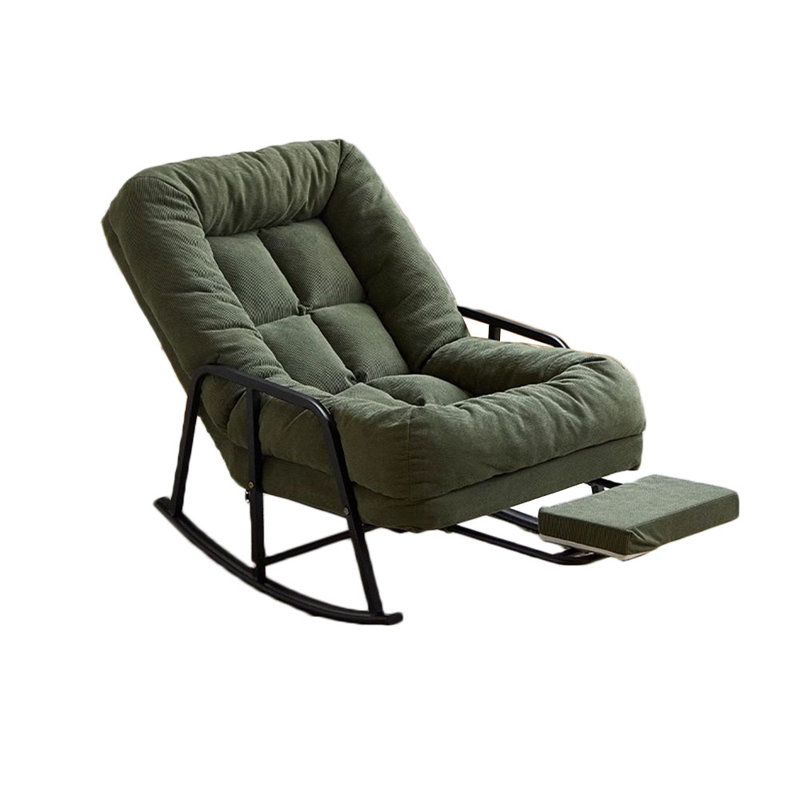 Chaise berçante ergonomique en velours côtelé, Vert foncé