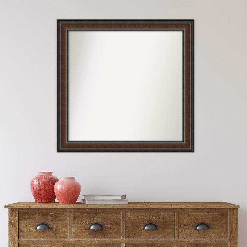Halcott Solid Wood Rectangle Wall Mirror, 31" H x 30" W