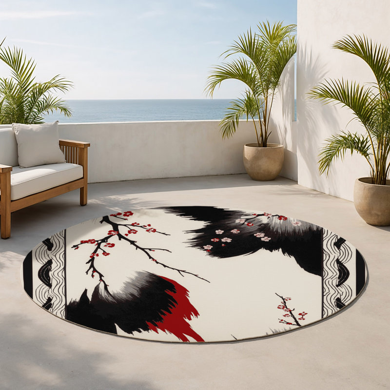 Tapis intérieur et extérieur Plum Whisper, Rond 5 pi