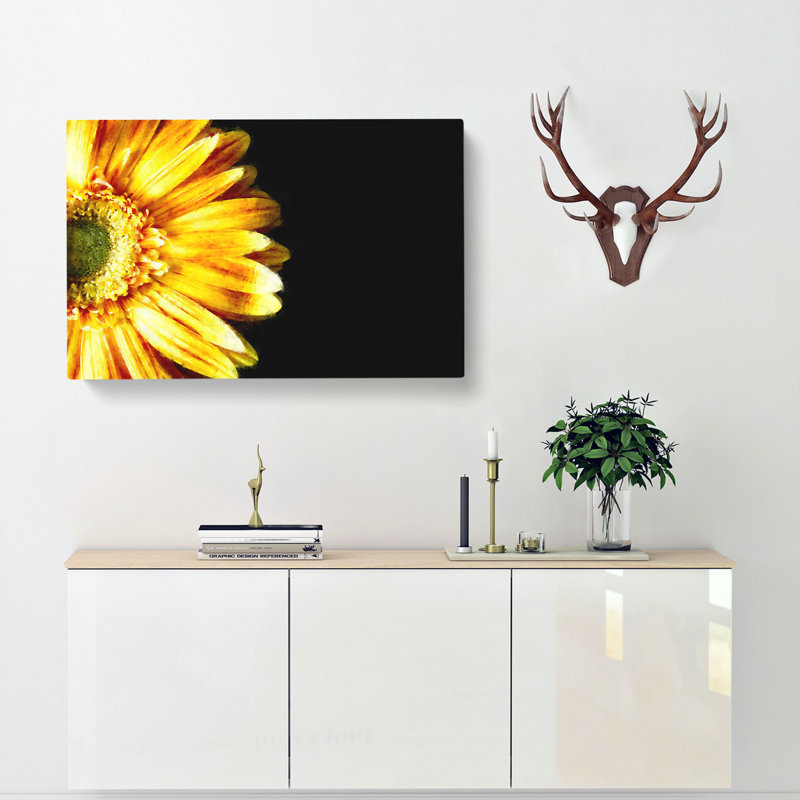 A Beautiful Yellow Flower - Wrapped Canvas Painting, 60cm H x 91cm W x 3cm D