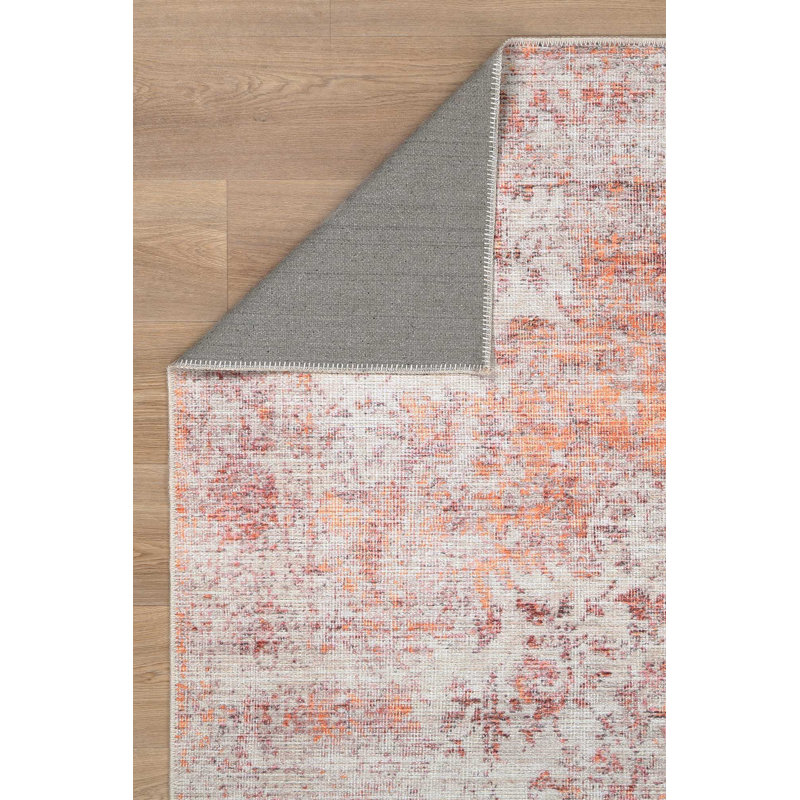 Tapis mandarine Lawtell Sunset, Rectangle 6 pi 6 po x 9 pi 5 po