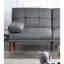 Canapé 2 places de style contemporain en polyfibre gris-bleu avec base rembourrée en mousse et confortable-1906612847