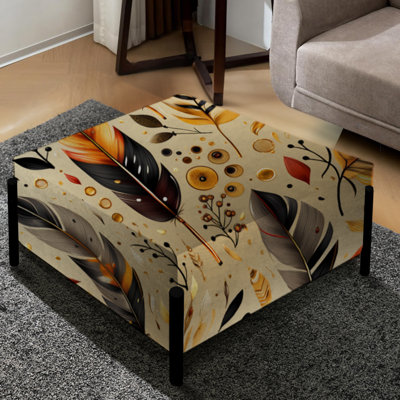 Artistic Nomad Boho Pattern Earth Tones II - Boho Large Square Ottoman