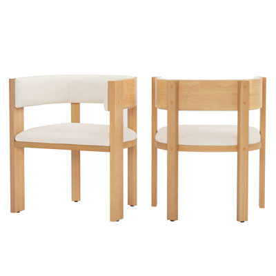 Pliner Albert Upholstered Solid Wood Dining Chair Set 