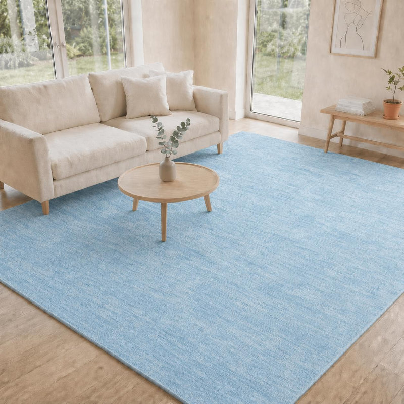 Rectangle Ikat Area Rug, Light blue, 160*230cm