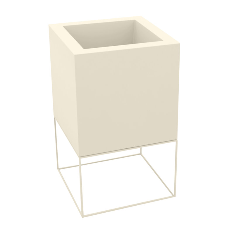 Pot à fleurs en résine Vela, Écru, H 11 po x l 7 po x P 7 po