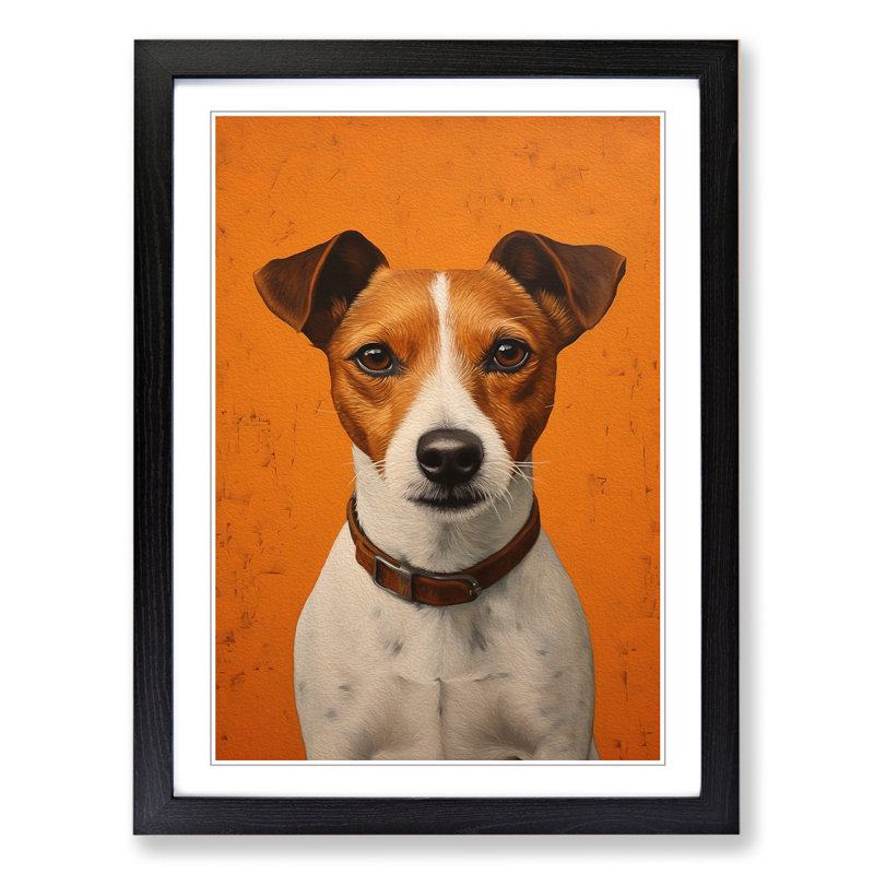 Jack Russell Contemporary - Framed Print, Black Framed, 64cm H x 46cm W x 2cm D