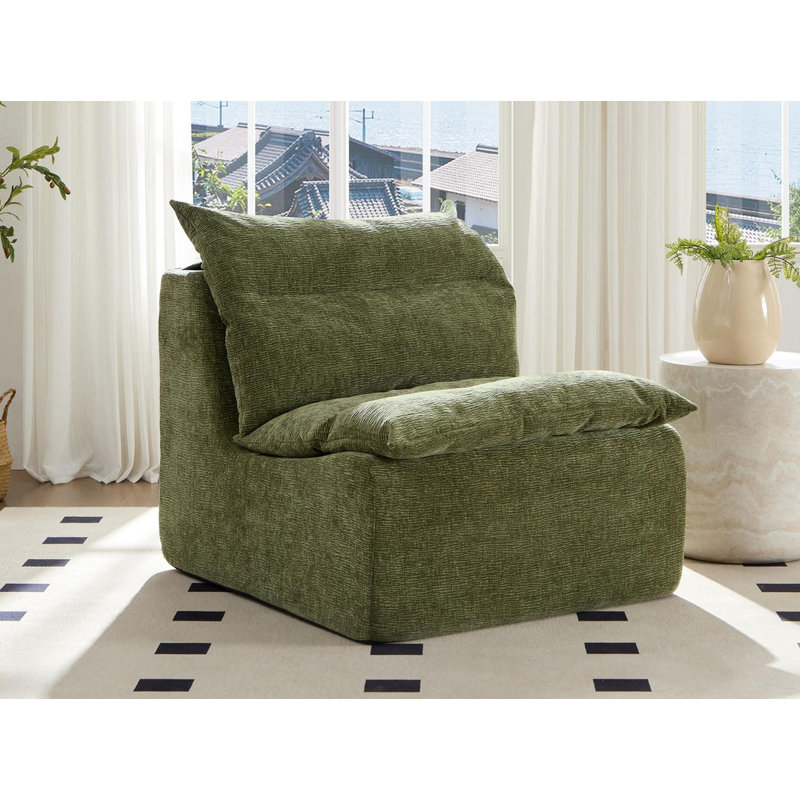 Canapé simple avec dossier et chaise simple, Vert