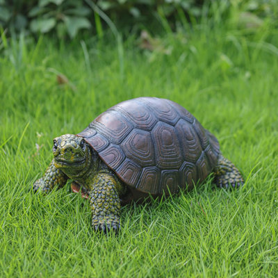 Décoration de statue de tortue en résine résistante aux intempéries, artisanat exquis, sculpture animalière de reproduction artistique, convient aux jardins extérieurs, aux cours, aux étangs, aux cadeaux de décoration des Fêtes