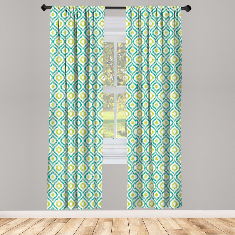 Rideaux 4 panneaux East Urban Home Ikat, L 56 po x L 84 po