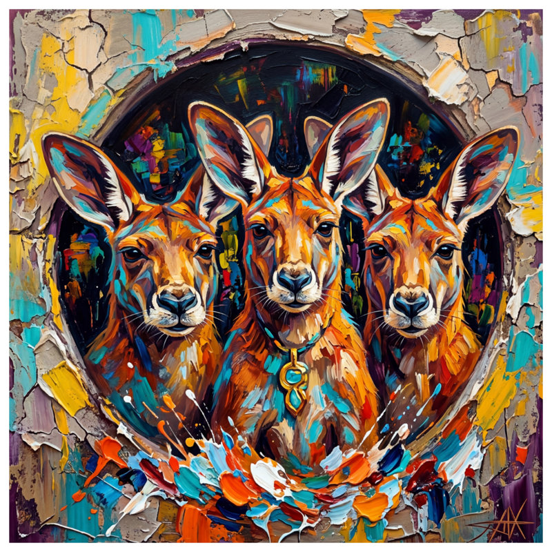 Tapis de bain abstrait Three Kangaroos, L 24 po x L 17 po
