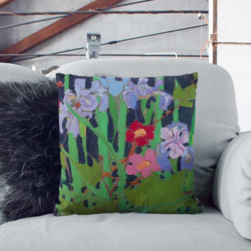 Wild Flowers Scatter Cushion, 55cm H x 55cm W x 20cm D, Black