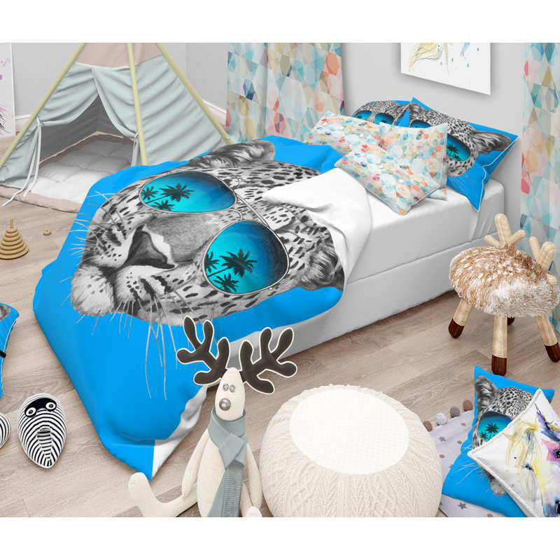 Ensemble de housse de couette tropical, Housse de couette double / grand et 2 taies
