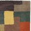 Tapis bleu / brun / beige en laine touffeté à la main Amier-2053018312