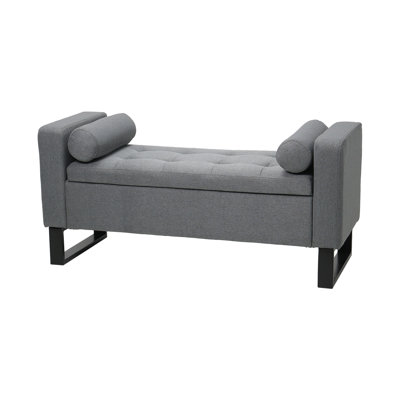 Linen Upholstered Storage Bench