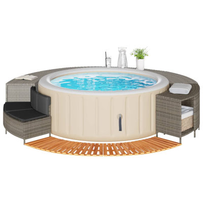 17.7" D Hot Tub Step in Gray
