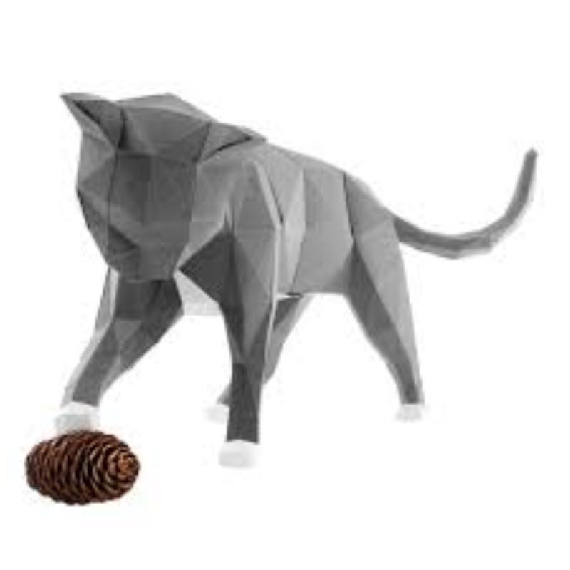 Geometric-3D-Cat-Figure