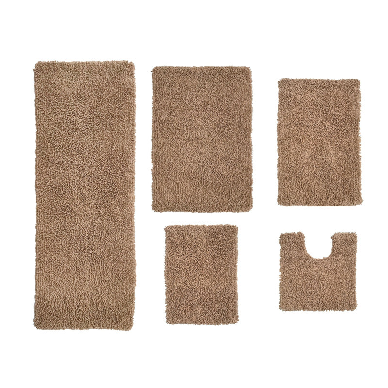 Ensemble de tapis pour salle de bain 100% coton Hazley, Lin
