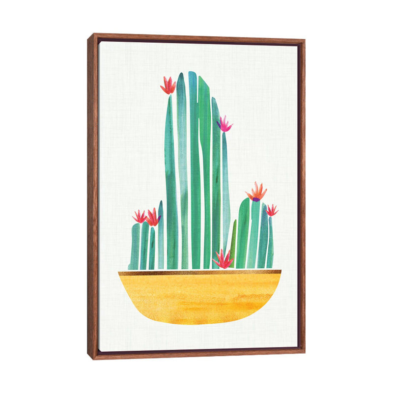 «Tiny Cactus Blossoms II» par Modern Tropical - reproduction d'art, H 60 po x l 40po x P 1,5 po, Pas de tapis