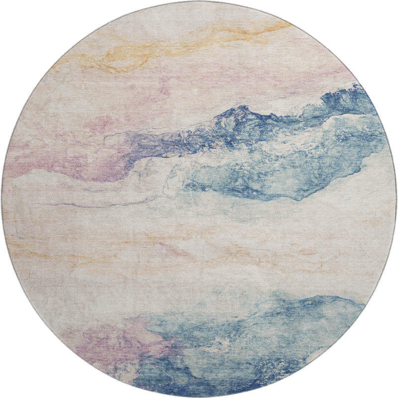 Premium Machine Washable Jacquez AMF1799 Modern Rug, Round 8'