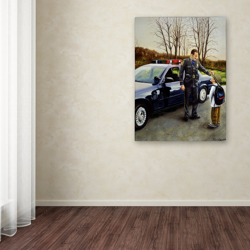 « policière », impression sur toile tendue, H 32 po x l 24 po