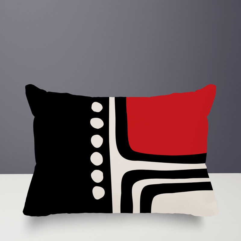 Coussin lombaire réversible intérieur / extérieur Sofi Minimalist, H 18 po x l 25 po, Rouge