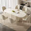 Ensemble de table de salle à manger 86,61 "ovale blanc crème avec 6 chaises pour la cuisine, le bar et le salon-2036055183-2036055172