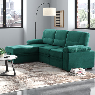 Velvet L-Shaped Sectional Reversible