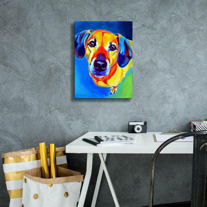 «Dachshund - Maisie» par Dawg Painter, H 16 po x l 12 po x P 0,75 po