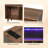 Mathea Record Player Stand with Open Storage with LED Light up to 300 Albums-785468875