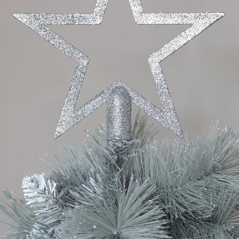 Glitter Christmas Star Tree Topper, Silver