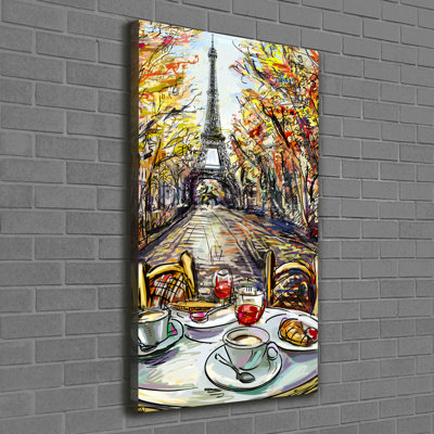 Breakfast In Paris - Wrapped Canvas Print